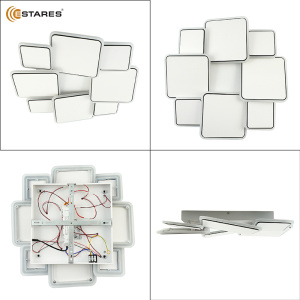 Управляемый светодиодный светильник DIGO 100W 8S-RC-500x500x60-WHITE/BLACK/WHITE-220-IP20
