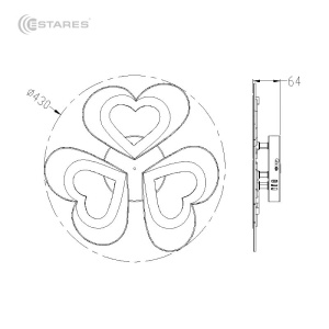 Управляемая светодиодная люстра ROOM love 50W 3H-APP-430x64-WHITE/WHITE-220-IP20