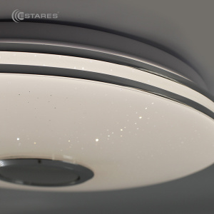 Управляемая светодиодная музыкальная люстра MUSIC RGB 60W R-APP-390-WHITE/CHROME-220-IP20