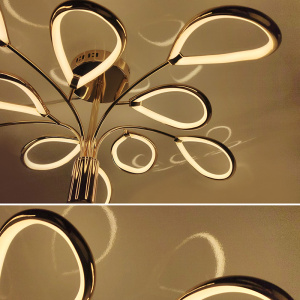 Светодиодная люстра неуправляемая MAGNOLIA GOLD 60W R-730-NW-GOLD/OPAL-220-IP20/4000K