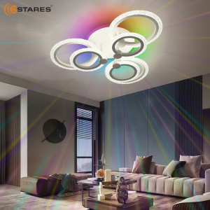 Управляемая светодиодная люстра LILY ICE RGB 80W 7R-IRC-560x140-WHITE/CLEAR-220-IP20