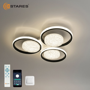 Управляемая светодиодная люстра POLLO double 100W 3R-APP-550x70-BLACK/WHITE/WHITE-220-IP20