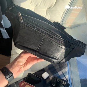 Сумка мужская из натуральной кожи UB-009-345x145х85-darkgray/black-молния/молния