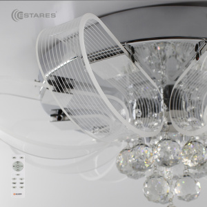 Управляемая светодиодная люстра ITALIKA 60W R-550x260-CHROME/CLEAR-220-IP20